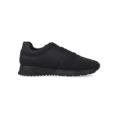 360 degree animation of product Black embossed trainers frame-15