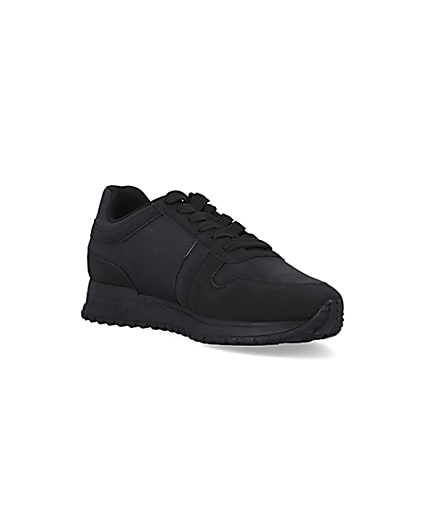 360 degree animation of product Black embossed trainers frame-18