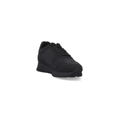 360 degree animation of product Black embossed trainers frame-19
