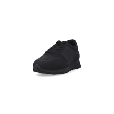 360 degree animation of product Black embossed trainers frame-23