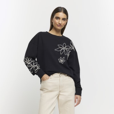 Black hotsell embroidered jumper