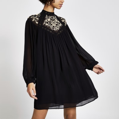 black embroidered dress uk