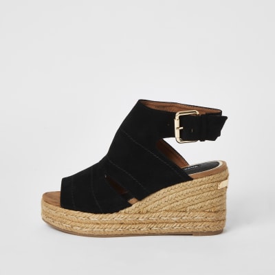 river island tan wedges