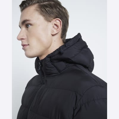 Midi black puffer jacket sales