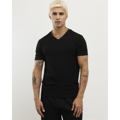 Black Essential Muscle Fit Stretch T-Shirt