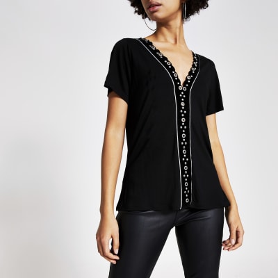 embellished black shirt