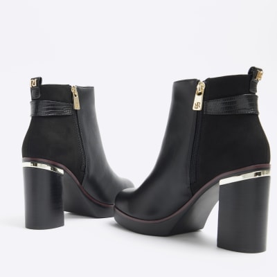 platform heeled ankle boots