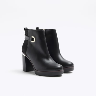 platform heeled ankle boots
