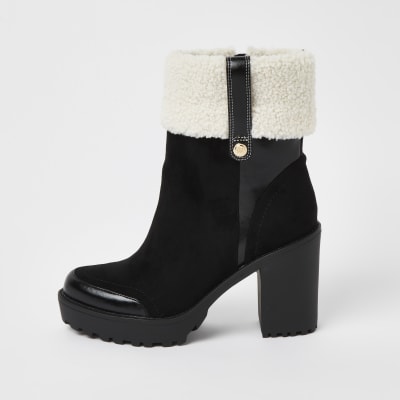 faux fur platform boots