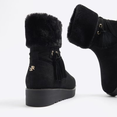 Linda faux fur outlet wedge boot