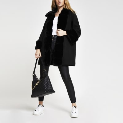 black fur bag river island