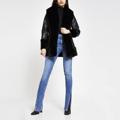 pu belted jacket