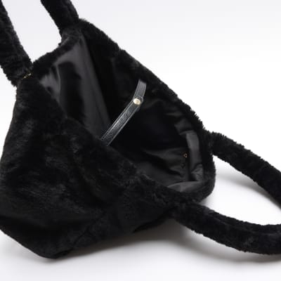 Black fur bag online river island