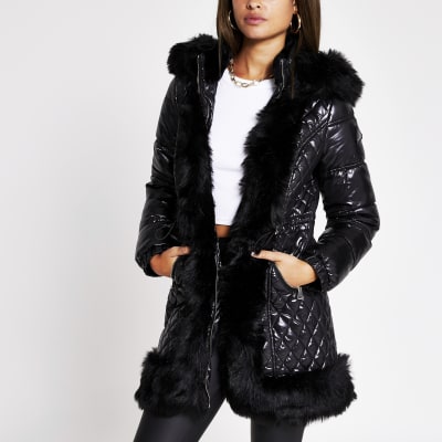 river island blue teddy bear coat