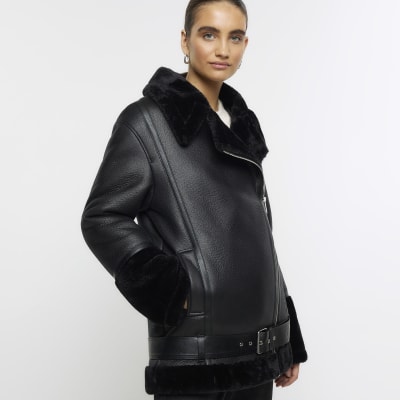 River island belted aviator 2024 jacket