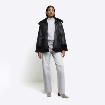 River island belted aviator 2024 jacket