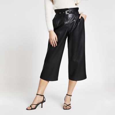 black trousers with silver stripe