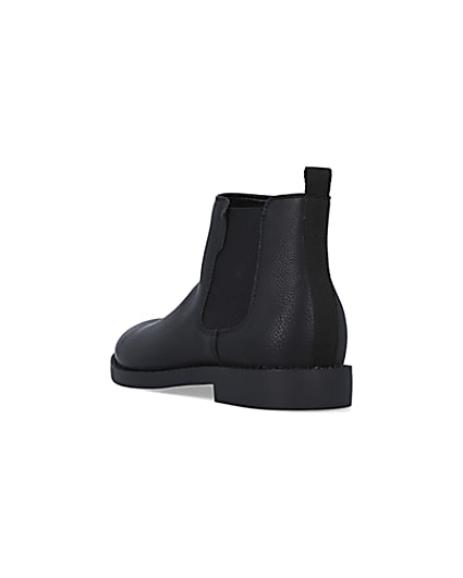 360 degree animation of product Black Faux leather Chelsea Boots frame-7