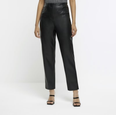 Black leather hot sale cigarette trousers