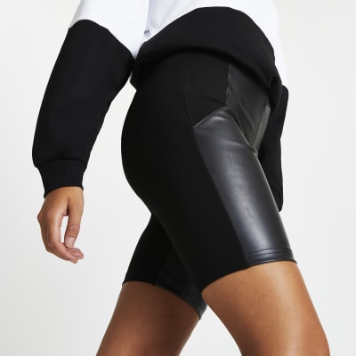 river island black cycling shorts