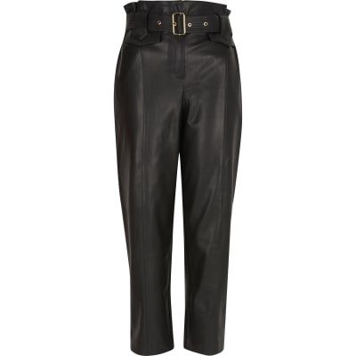 river island molly faux leather trousers