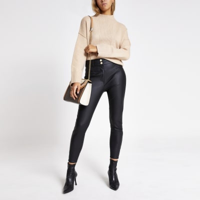 black pleather trousers