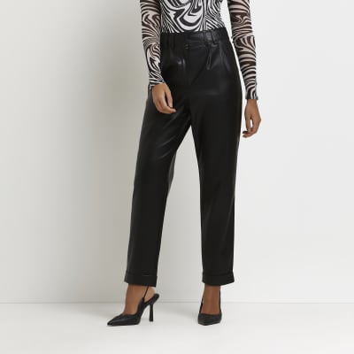 river island leather look trousers