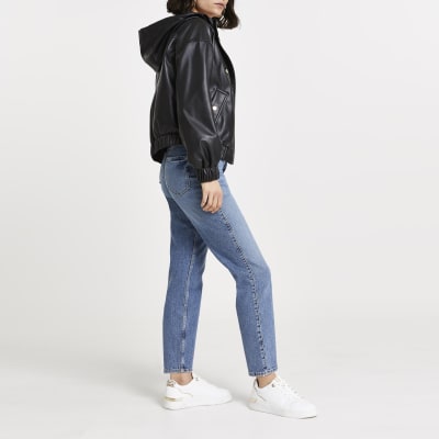 Shop Now For The River Island Womens Black Double Zip Faux Leather Biker Jacket Accuweather Shop