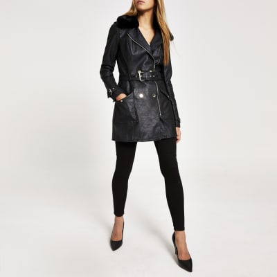 black denim longline jacket