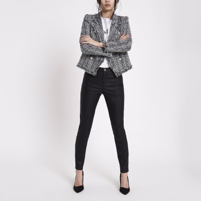 Black faux leather Molly skinny fit trousers