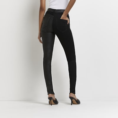 River island leather look on sale jeans