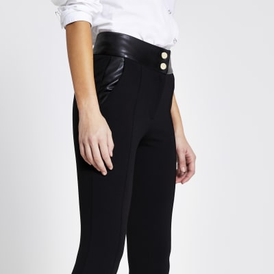 river island black skinny trousers