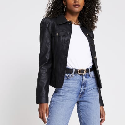 river island puff sleeve jacket