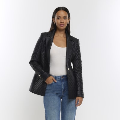 River island cheap leather blazer