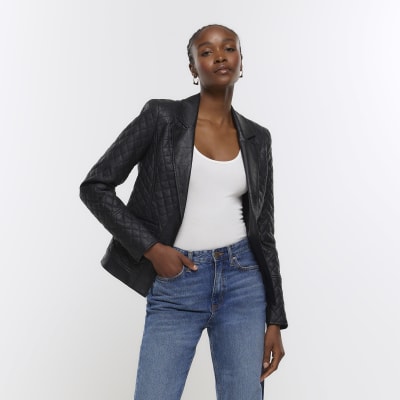 River island black suede 2024 jacket