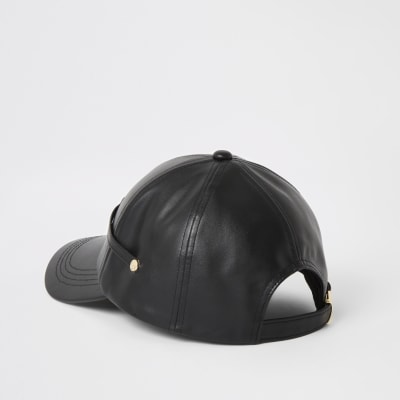 faux leather hat
