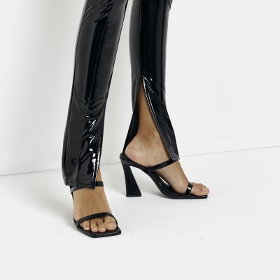 Black Vinyl Split Pants