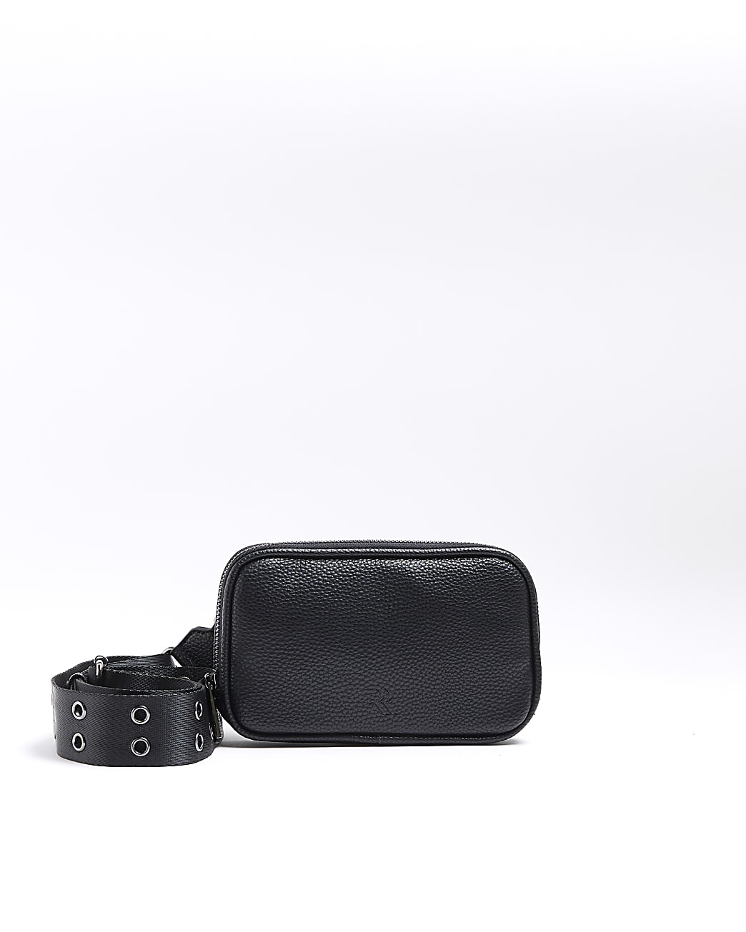 riverisland.com | Black Faux Leather Zip Cross Body Bag