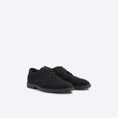 Black suede derby shoes online