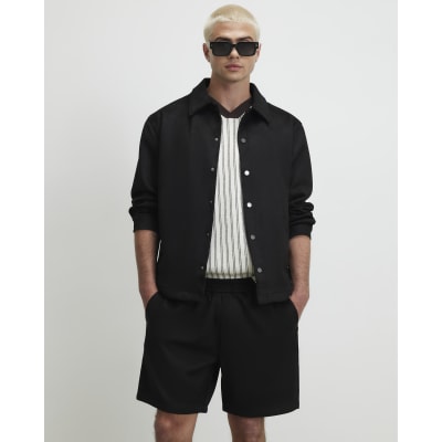 Black Faux Suede Pull On Shorts