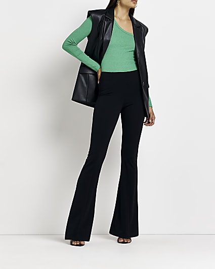 Black flare trousers