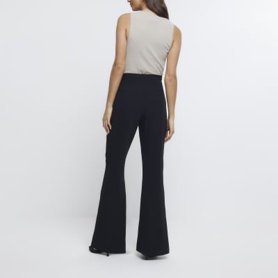Black flared trousers River Island