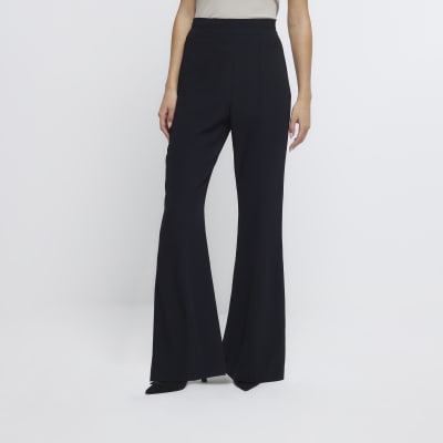 Black flared trousers | River Island