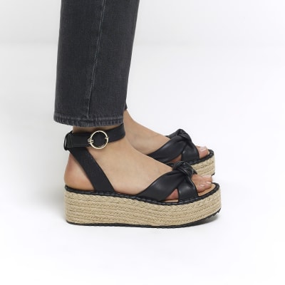 River island black flatforms online