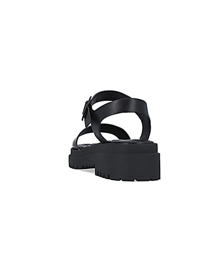 360 degree animation of product Black flatform sandals frame-8