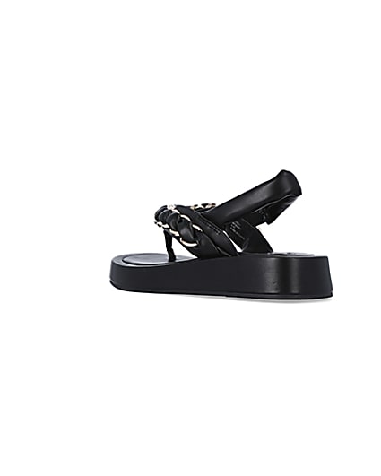360 degree animation of product Black flatform sandals frame-6