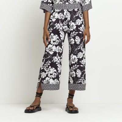 black cropped womens trousers