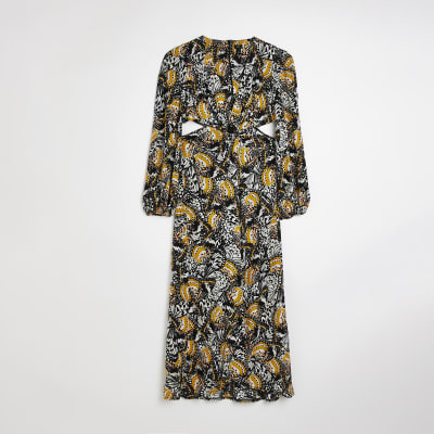 floral cut out maxi