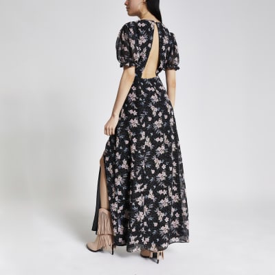 river island black maxi dress