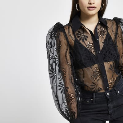 sheer floral top